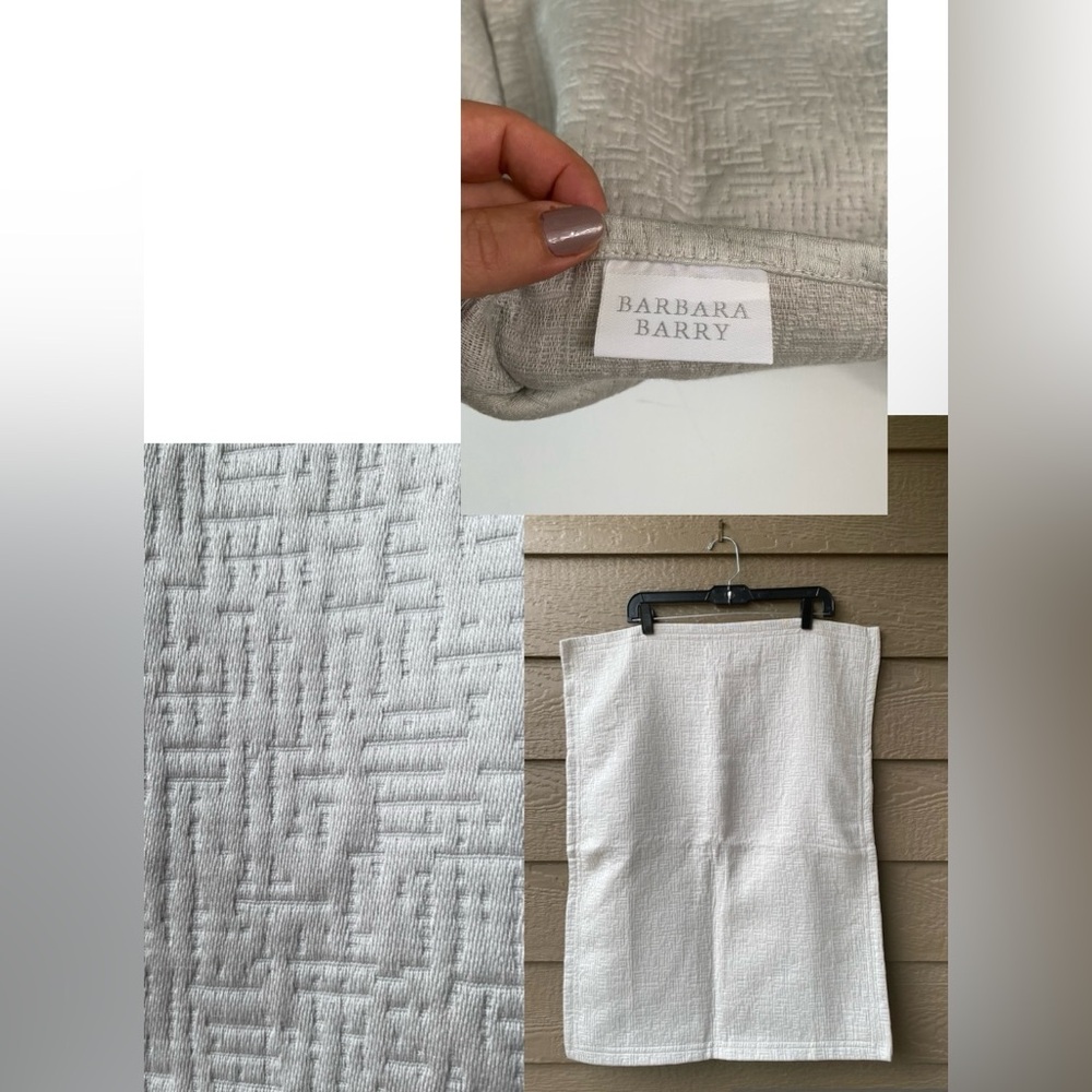 BARBARA BARRY Queen Size Pillow Shams set of 2, Cotton 27” X 19” Light Gray